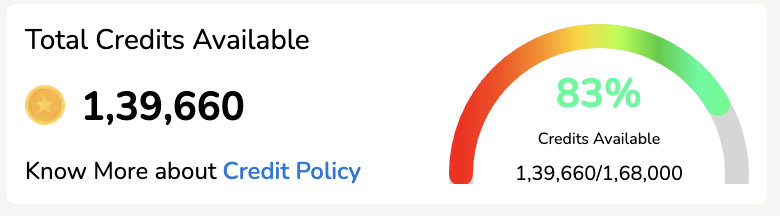 Credit Usage Bar interface