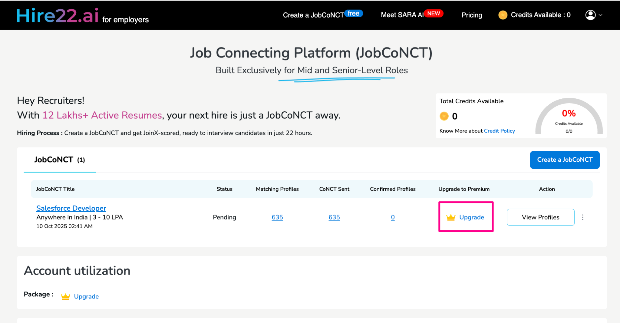 Package activation dashboard