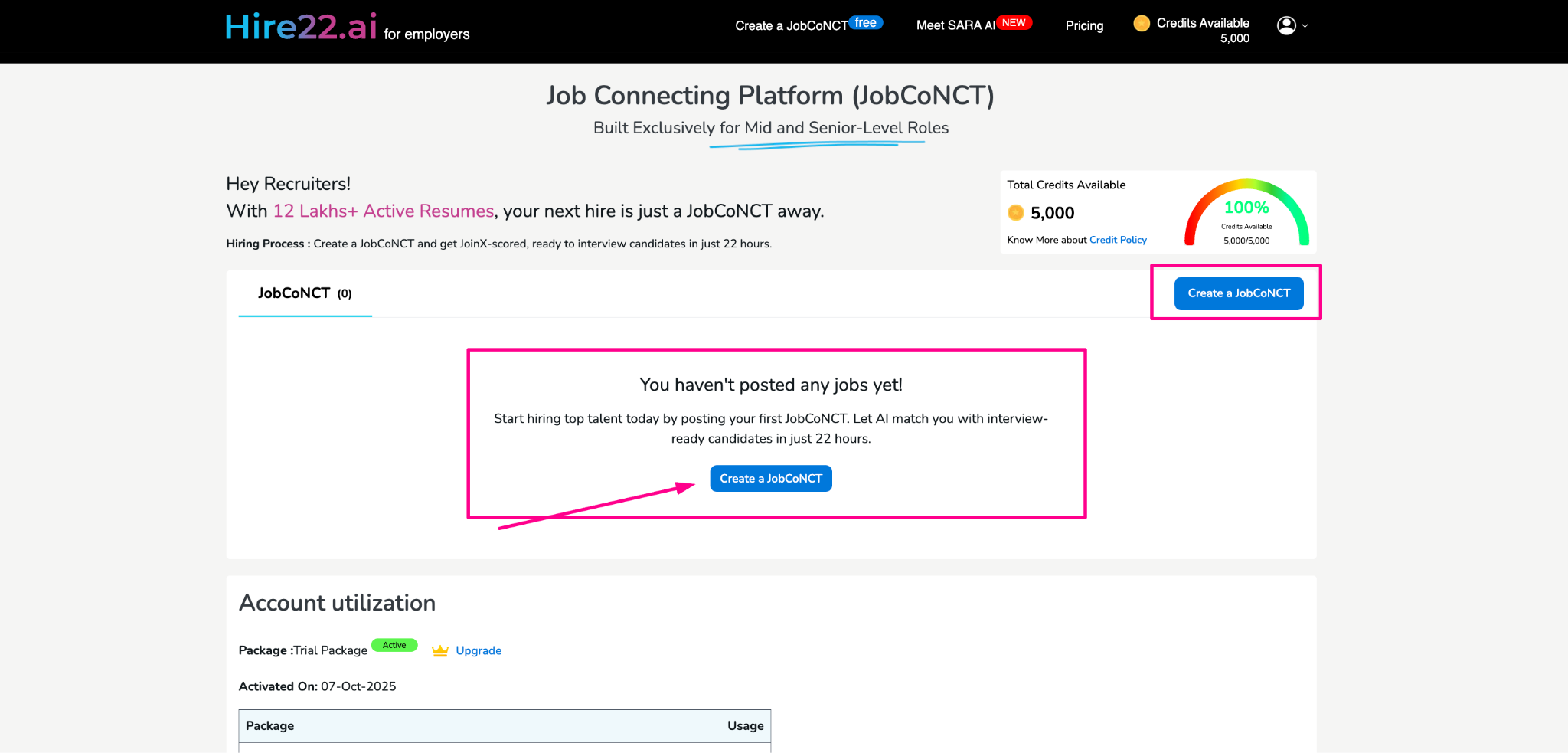 Create JobCoNCT button location