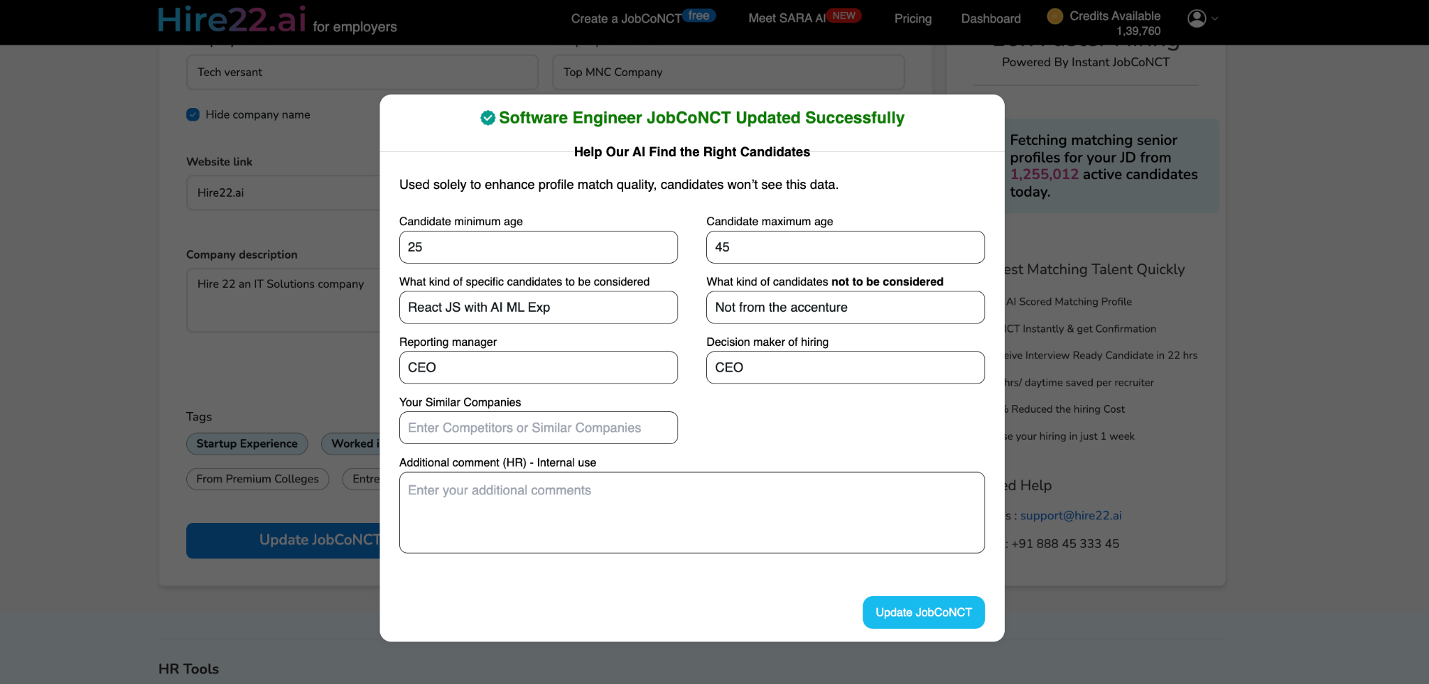Final review and post job